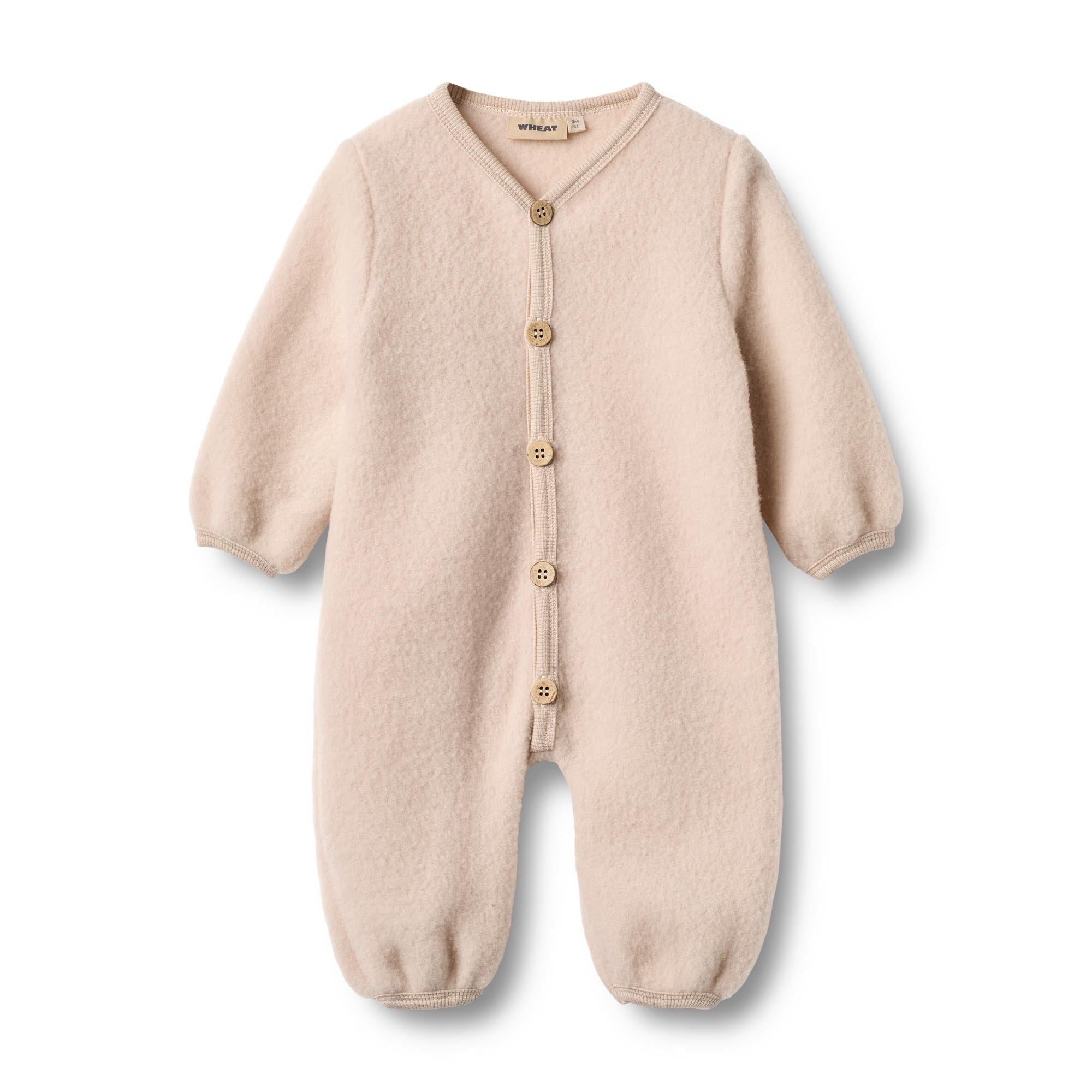 Wheat Kombinezon niemowlęcy z wełny merino Levi Pale Lilac
