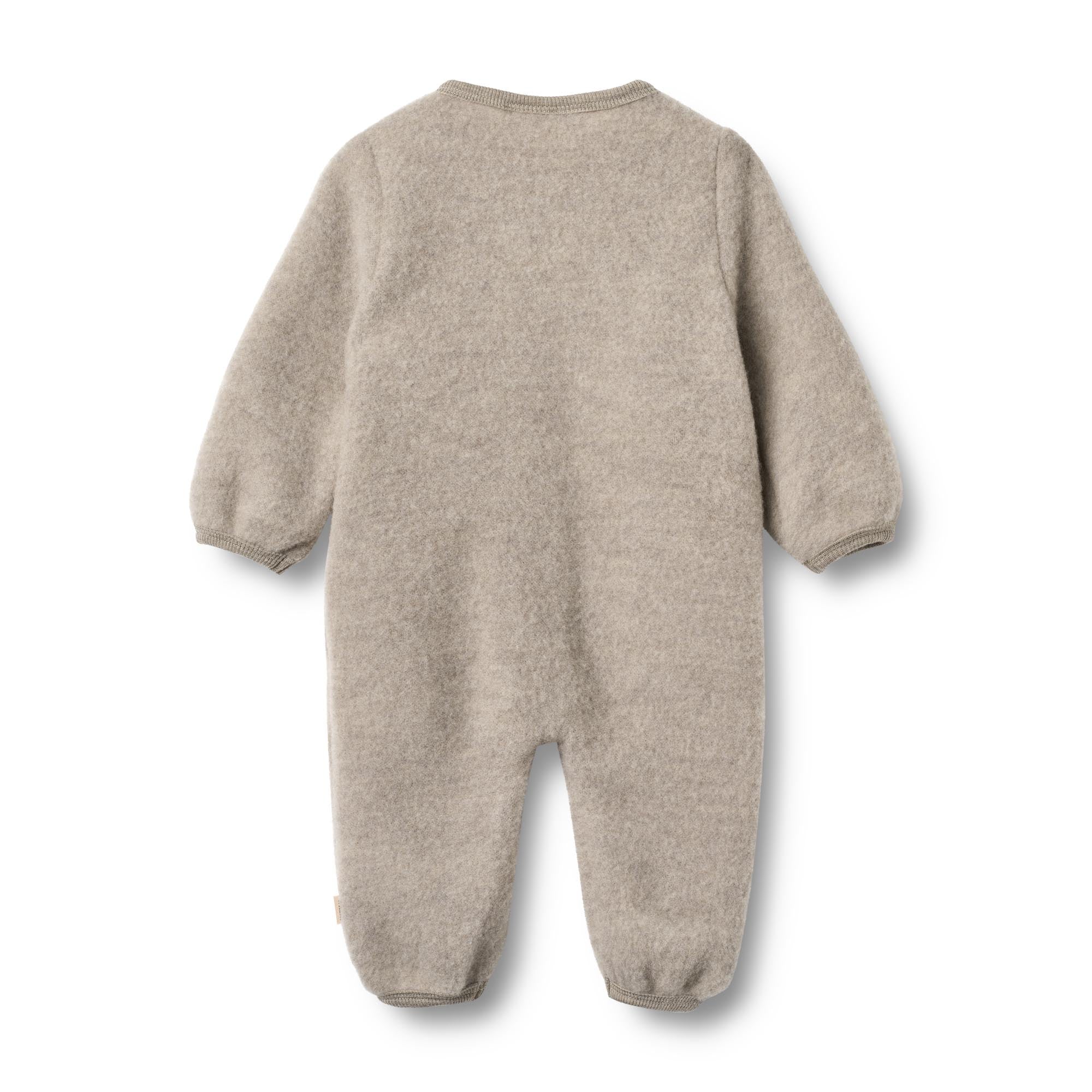 Wheat Kombinezon niemowlęcy z wełny merino Levi Khaki Melange