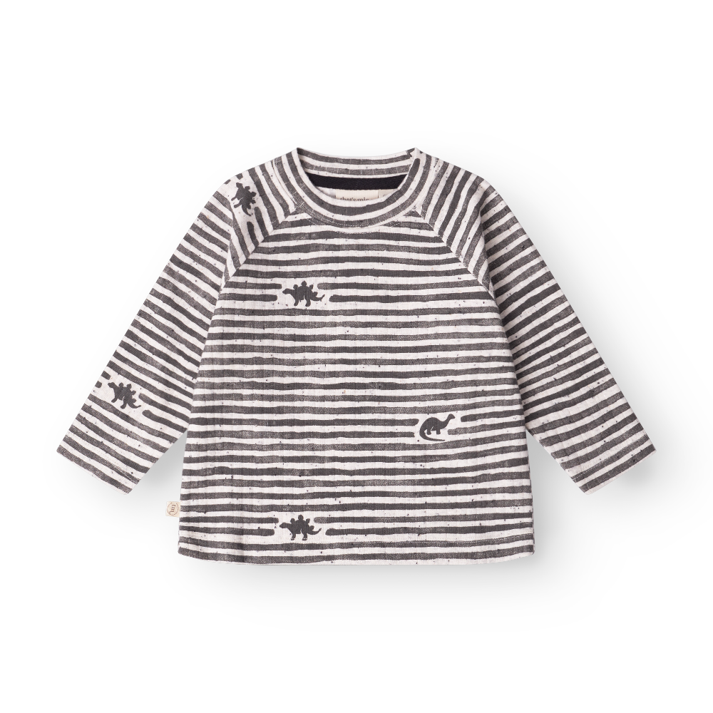 That’s Mine Koszulka dziecięca z długim rękawem Aksel Mono dino stripe