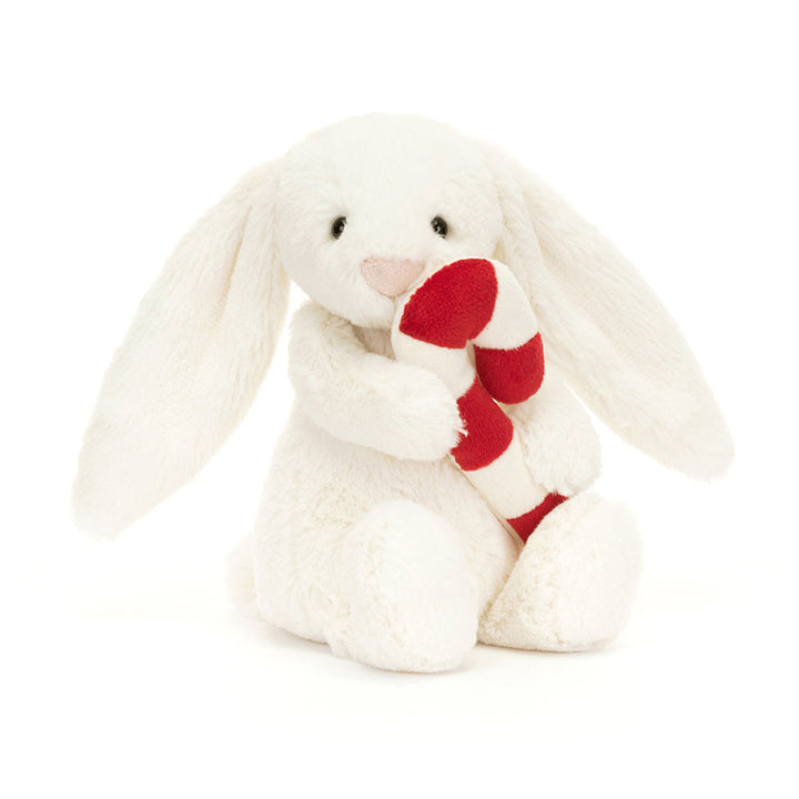 Jellycat maskotka wesoły króliczek z cukierkową laską 18 cm