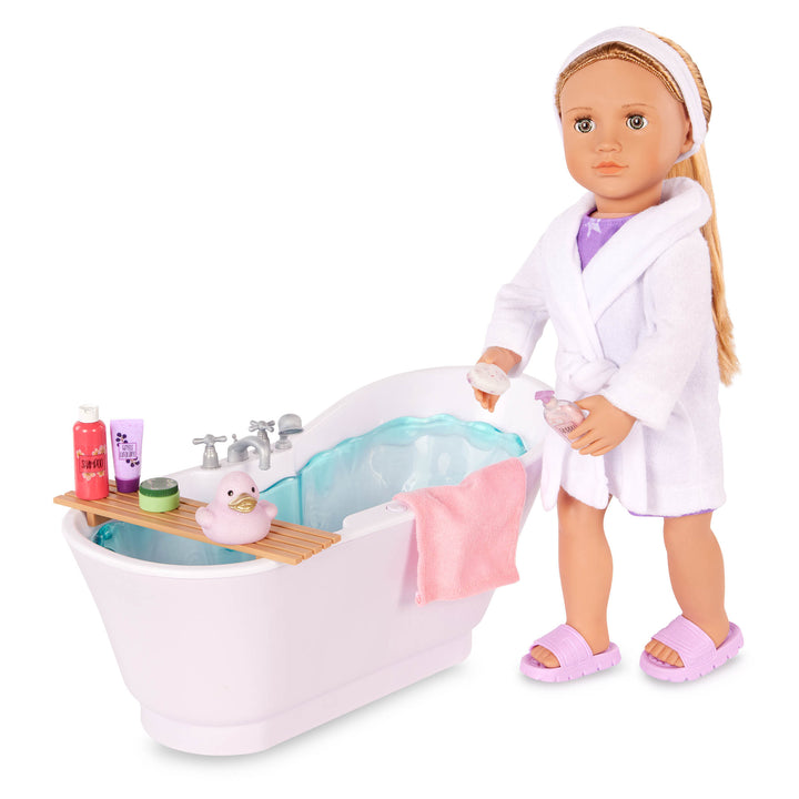 Our Generation Akcesoria dla lalek Wanna z akcesoriami i odgłosami kąpielowymi Bubbly Bathtime