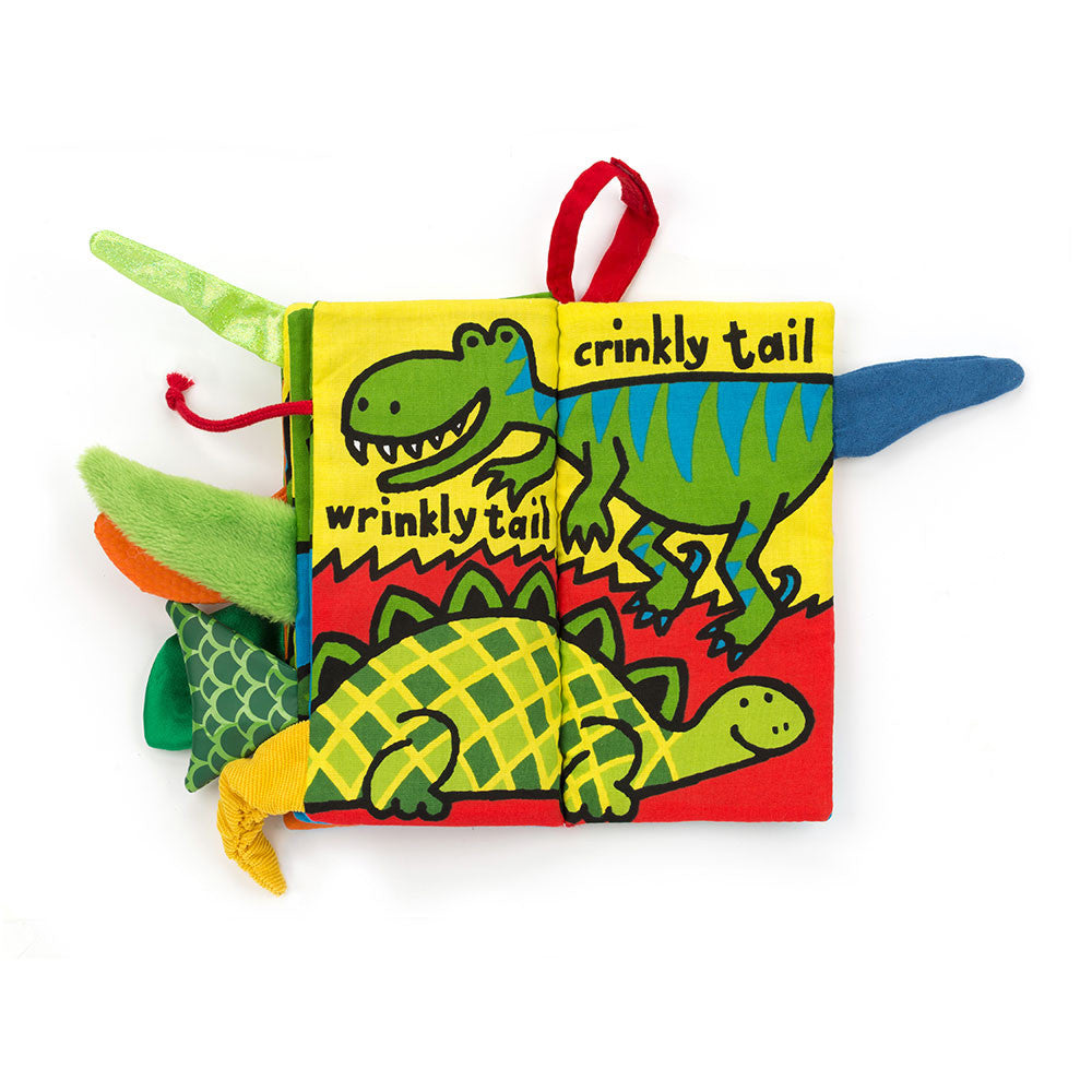 Jellycat Książeczka sensoryczna z ogonkami Dinozaury