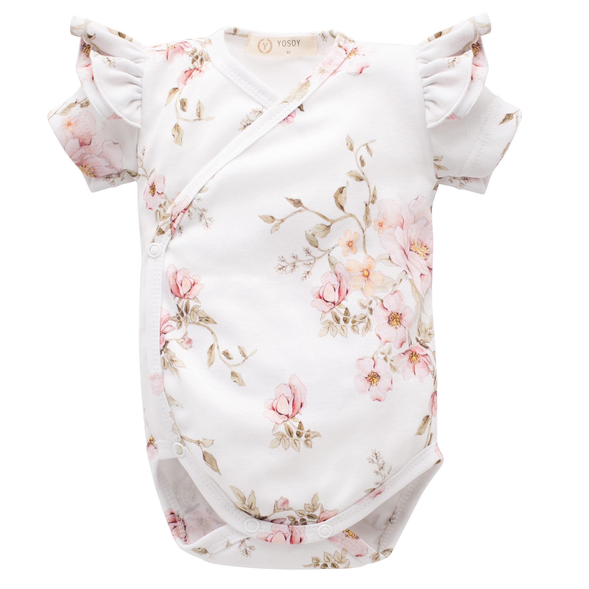 YOSOY Body niemowlęce z krótkim rękawem organic cotton Wild Rose 56