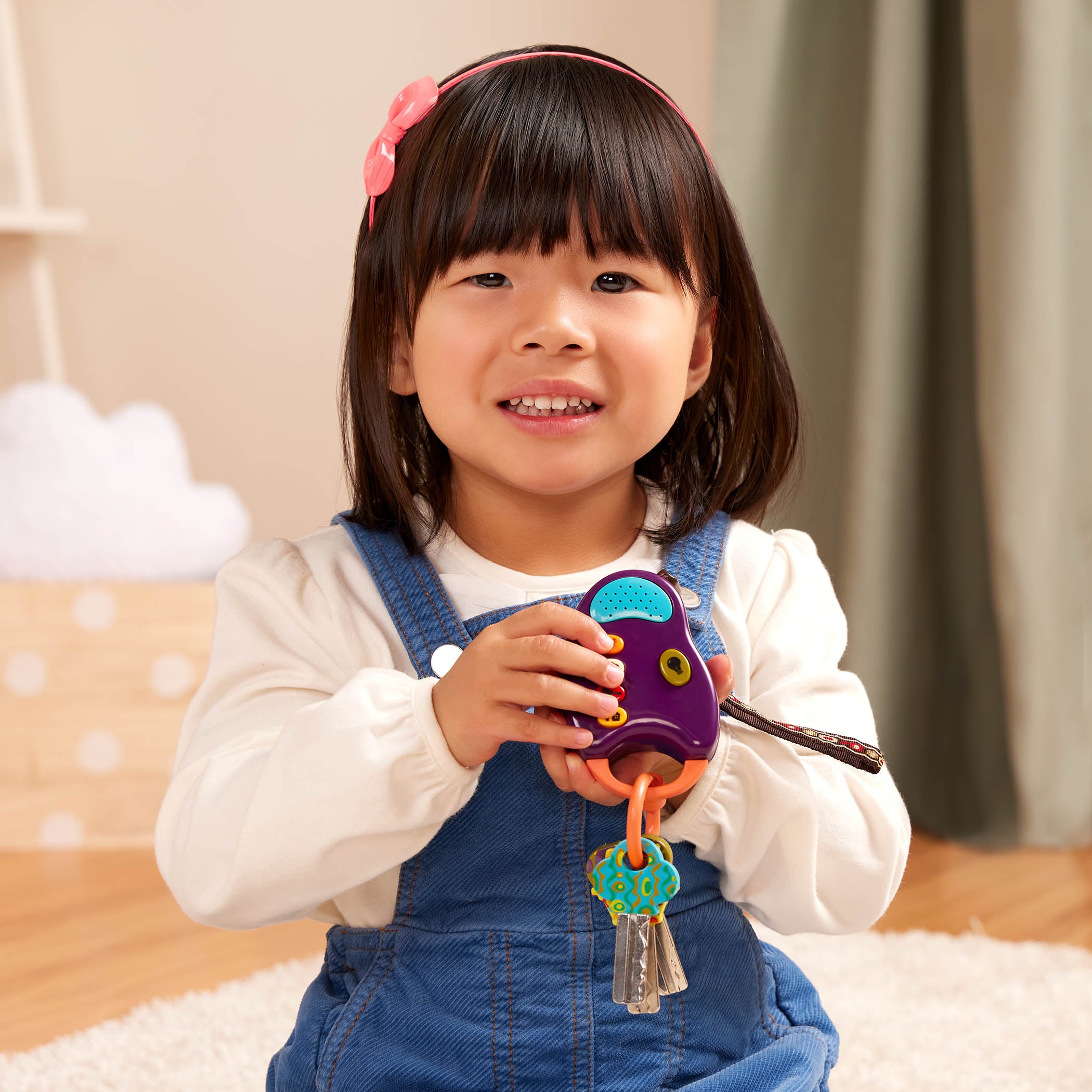 B.Toys Zestaw kluczy samochodowych zabawkowych z pilotem FunKeys Fioletowe