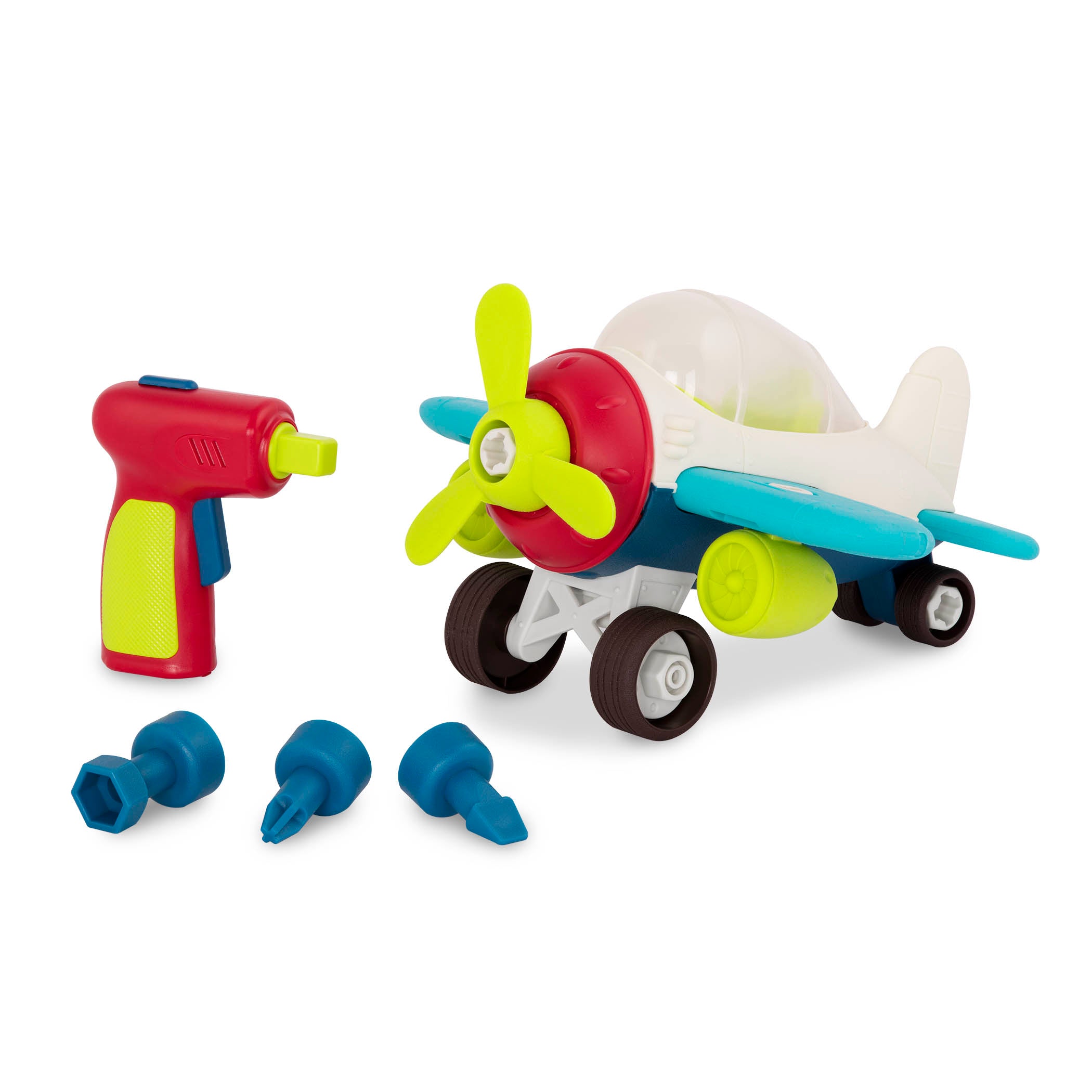 B.Toys Samolot zabawkowy do ręcznego demontażu i skręcania z wiertarką