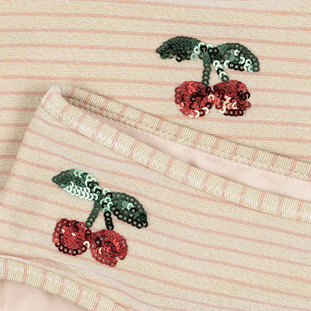 Konges Slojd Strój kąpielowy dla dziewczynki dwuczęściowy Jade Rose Stripe