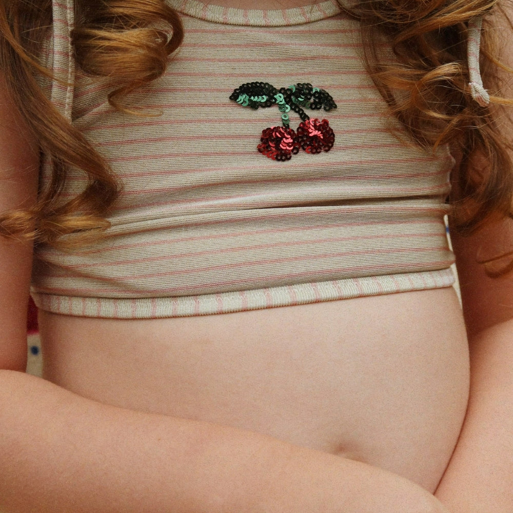 Konges Slojd Strój kąpielowy dla dziewczynki dwuczęściowy Jade Rose Stripe