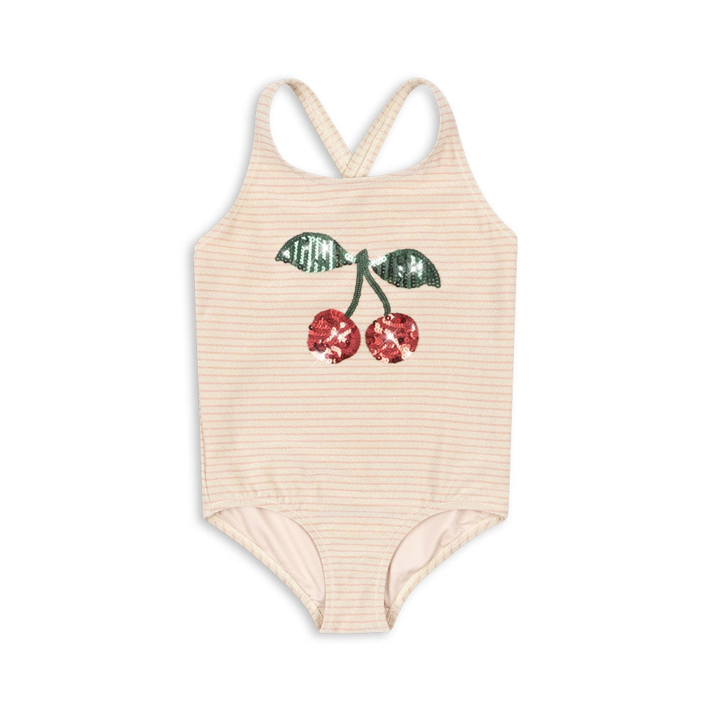 Konges Slojd Strój kąpielowy dla dziewczynki jednoczęściowy Jade Rose Stripe