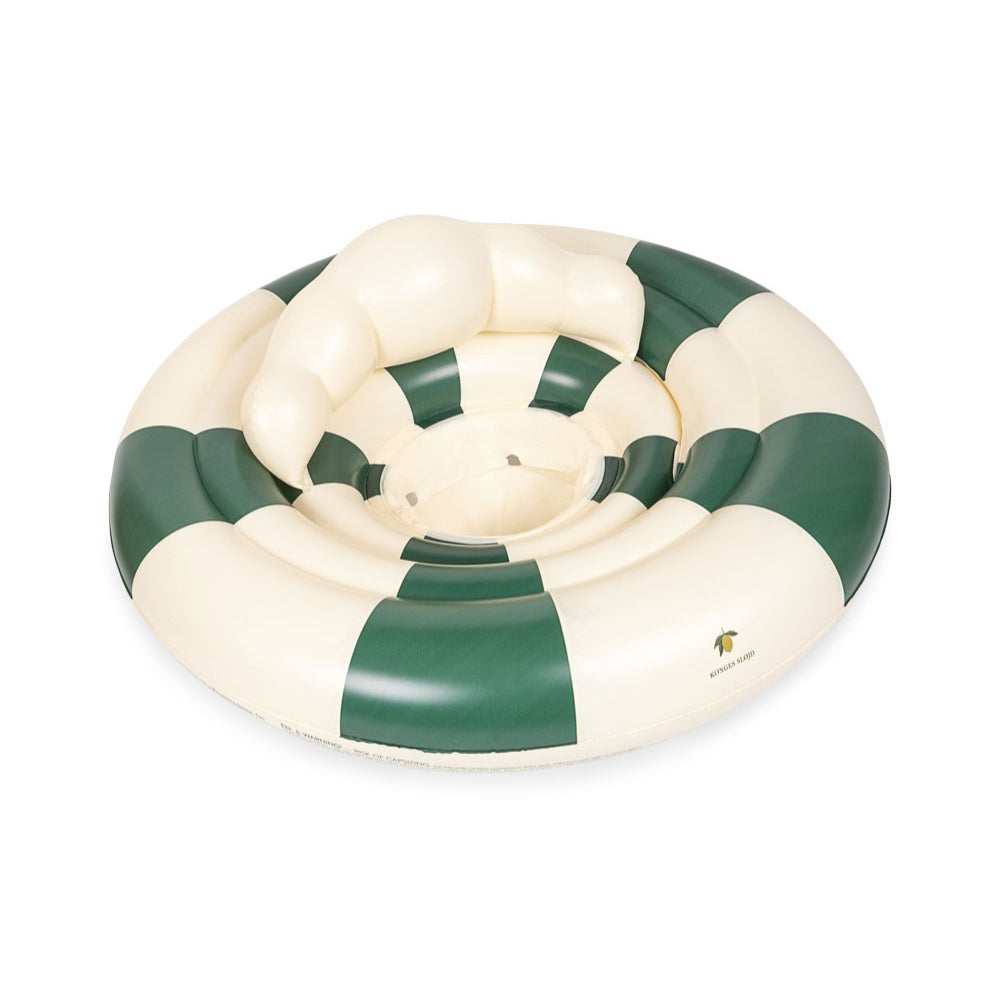 Konges Slojd Kółko do pływania dla niemowląt Green Stripe 1-2Y