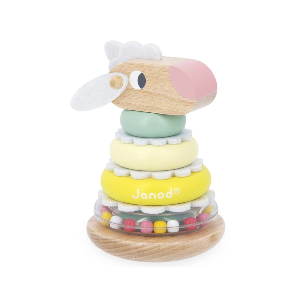 Janod Drewniana piramidka dla dzieci owca Zigolos