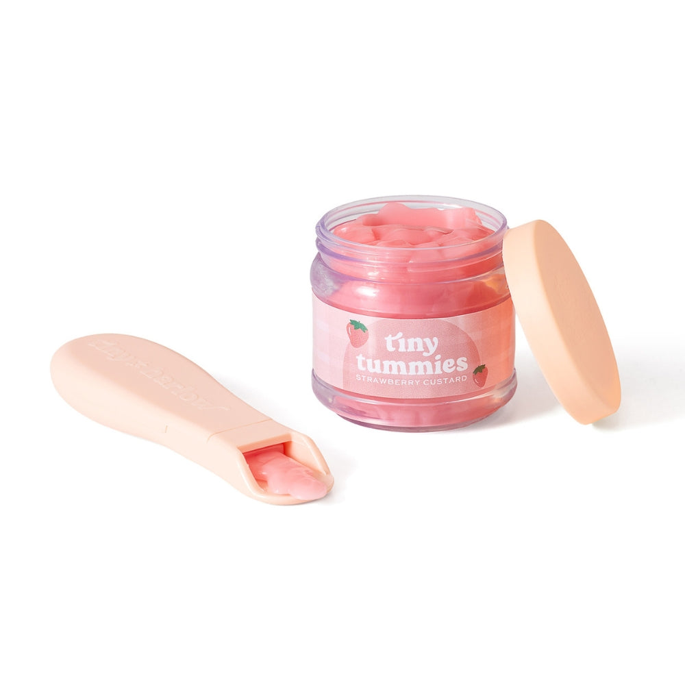 Tiny Harlow Zestaw do karmienia lalek Tiny Tummies miseczka i łyżeczka mus Truskawkowy