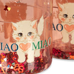 Konges Slojd Kubki dla dzieci brokatowe Ciao Miao 2szt