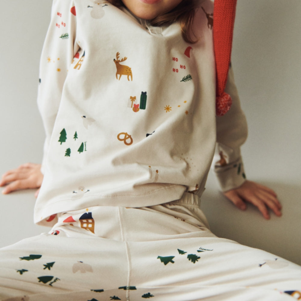 Liewood Piżama dla dziecka Wilhelm Grow Printed Holiday / Sandy