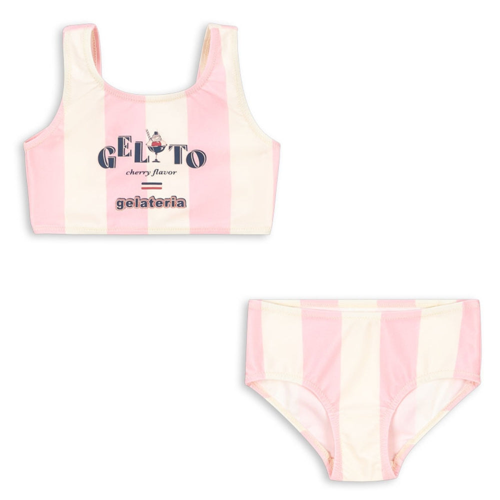 Konges Slojd Strój kąpielowy dla dziewczynki dwuczęściowy Pomia Candy Rose Stripe