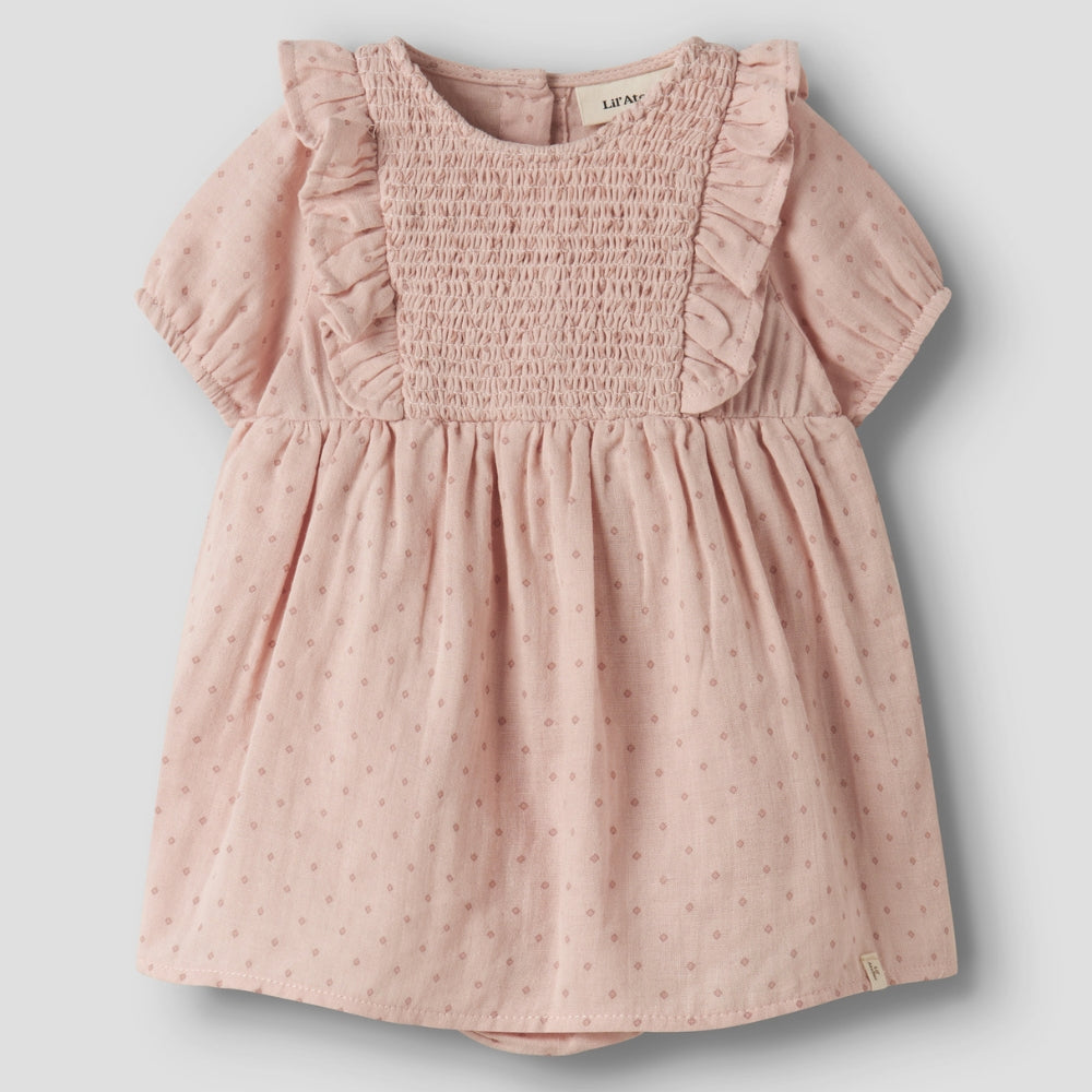 Lil’ Atelier Sukienka niemowlęca dla dziewczynki Peach Whip NBFDEMBE