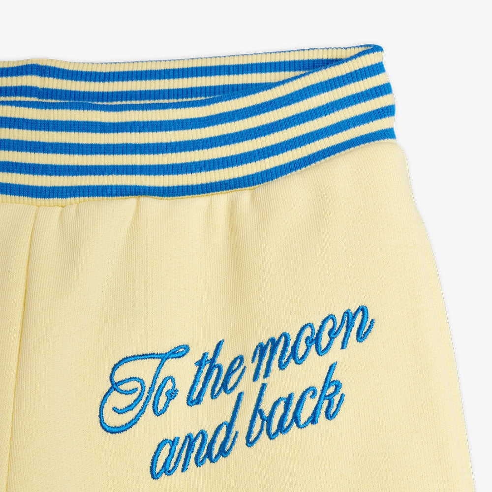 Mini Rodini Spodnie dla dziewczynki dzwony To the moon Yellow
