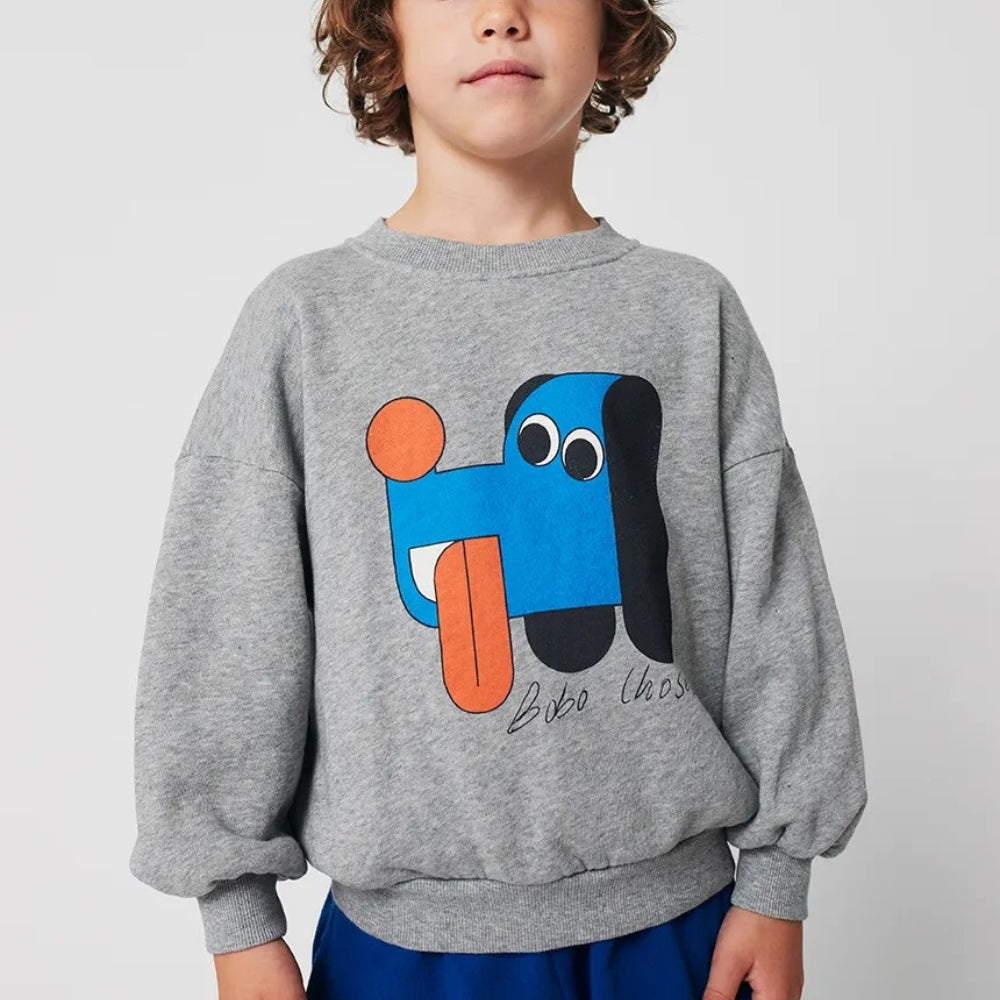 Bobo Choses Bluza dla dzieci Doggy Mate Light Heather Grey