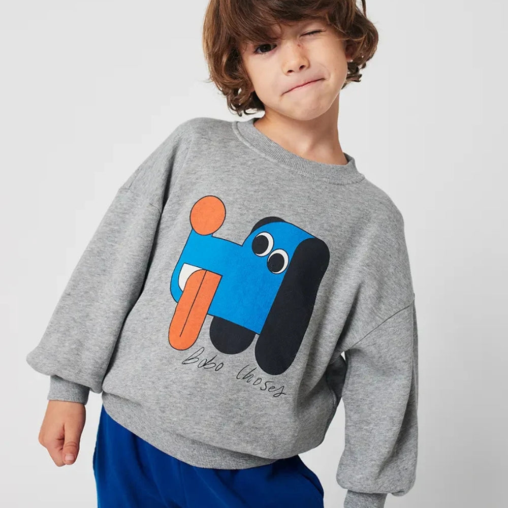 Bobo Choses Bluza dla dzieci Doggy Mate Light Heather Grey