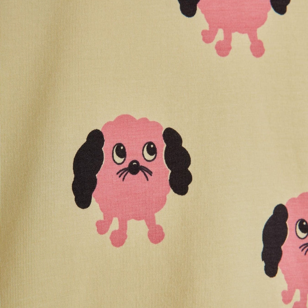 Mini Rodini Koszulka dla dziewczynki z krótkim rękawem Doggies Yellow