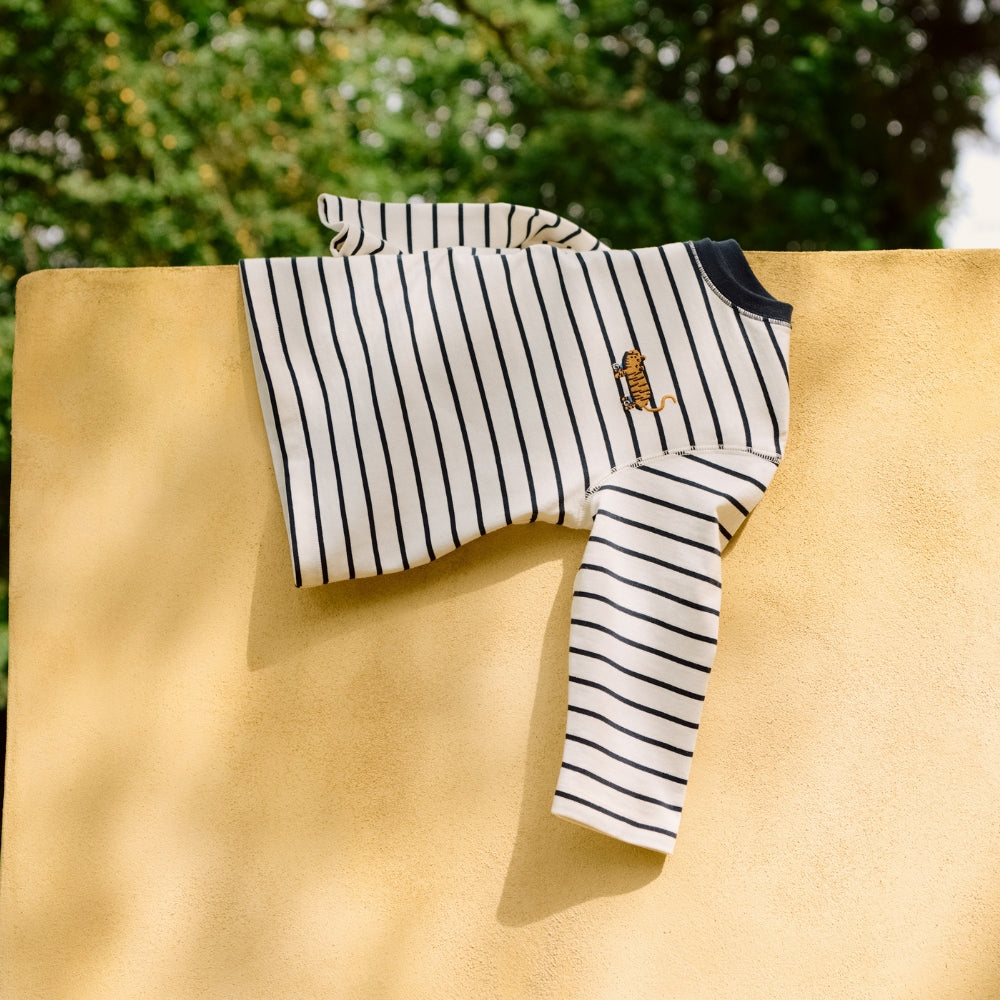 Liewood Koszulka dziecięca z długim rękawem Tyler Y/D stripe Classic Navy / creme de la creme