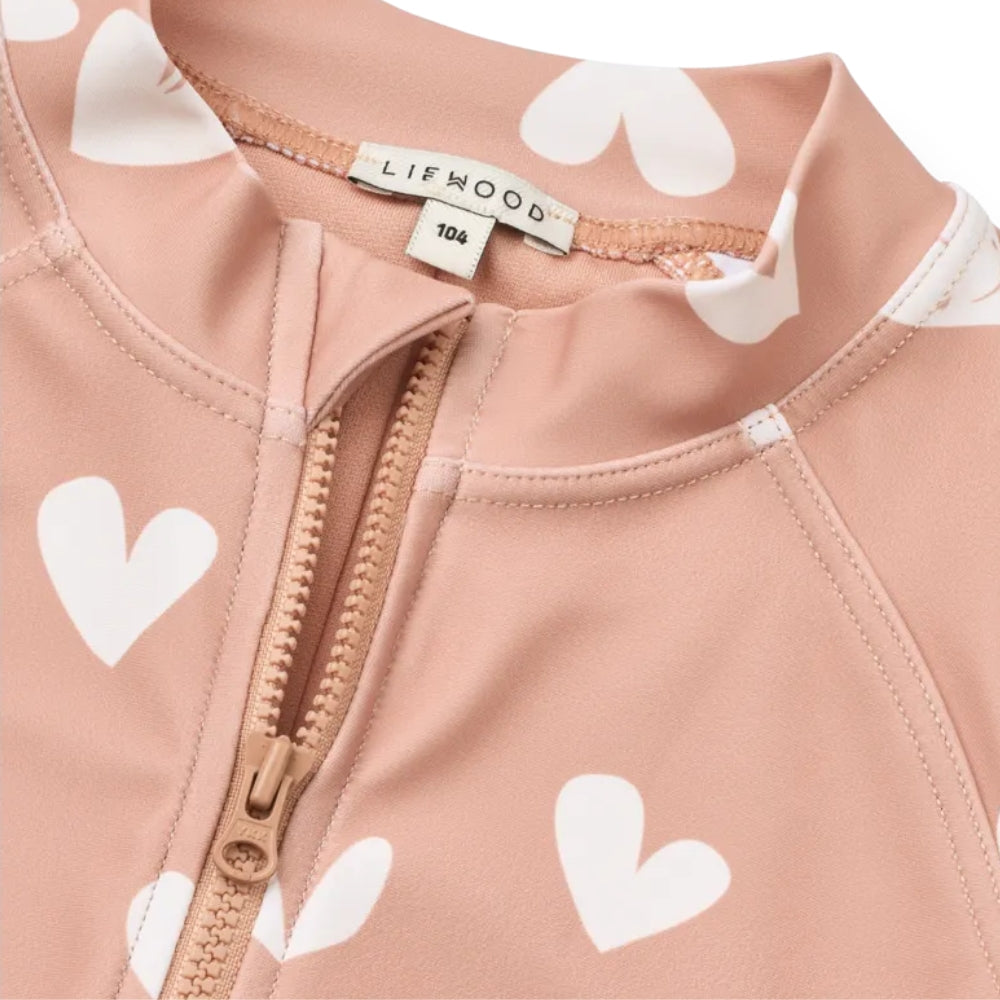 Liewood Strój kąpielowy dla dziewczynki Max Sweethearts / Pale tuscany