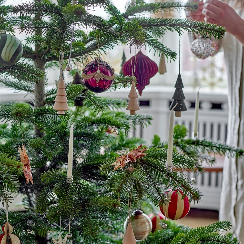 Bloomingville Ozdoby świąteczne choinki z drewna kauczukowego Jayli, Green