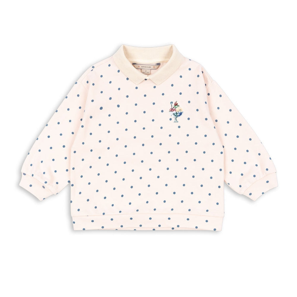 Konges Slojd Bluza dla dziewczynki z kołnierzykiem Spotty Rosewater Dot