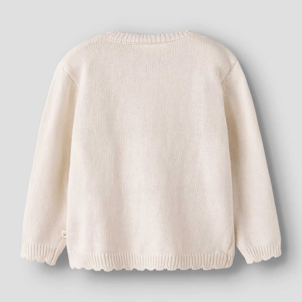 Lil’ Atelier Sweterek dziergany dla dziewczynki Coconut Milk NMFDOLA