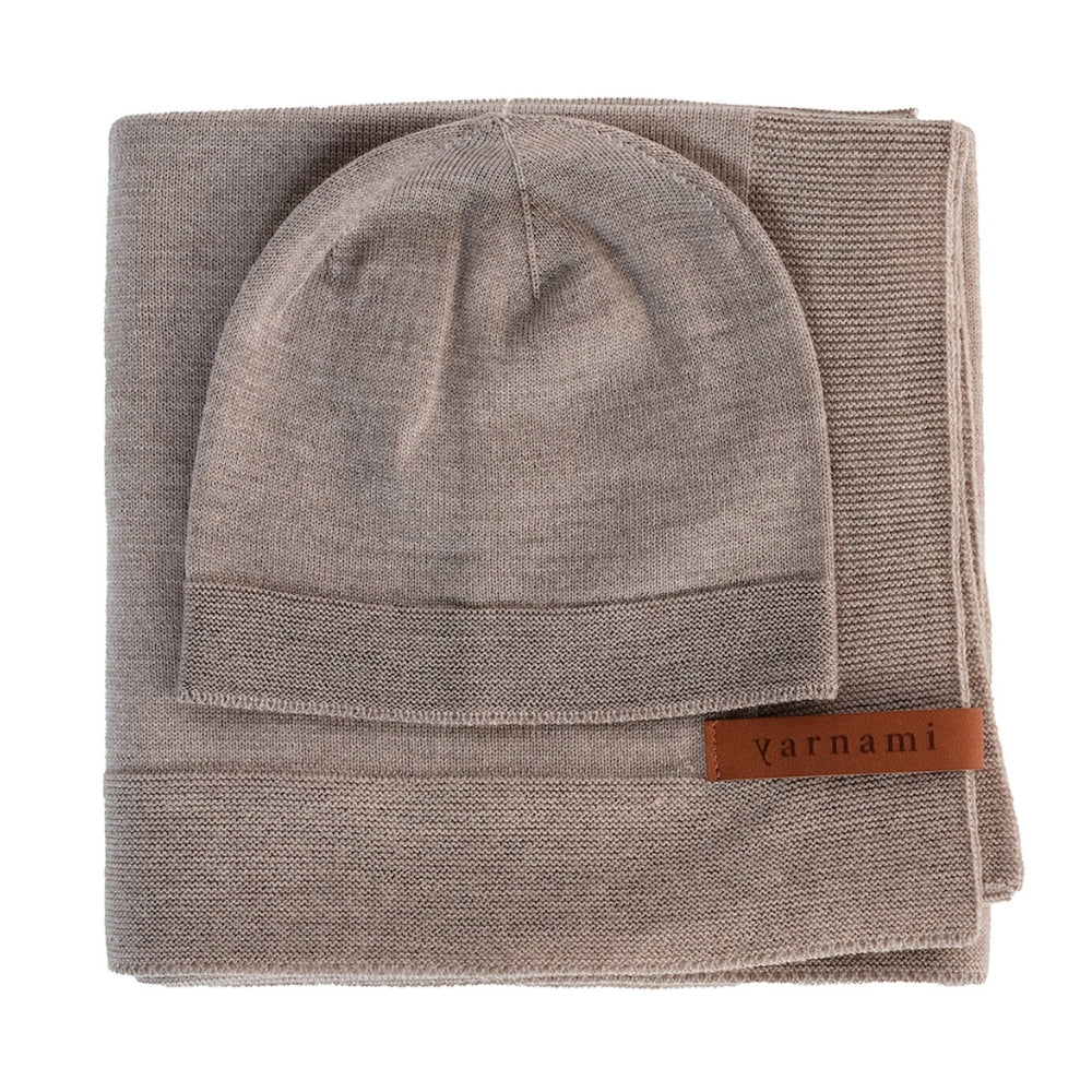 Yarnami by Poofi Zestaw merino Cozy dla niemowlaka delikatny brąz