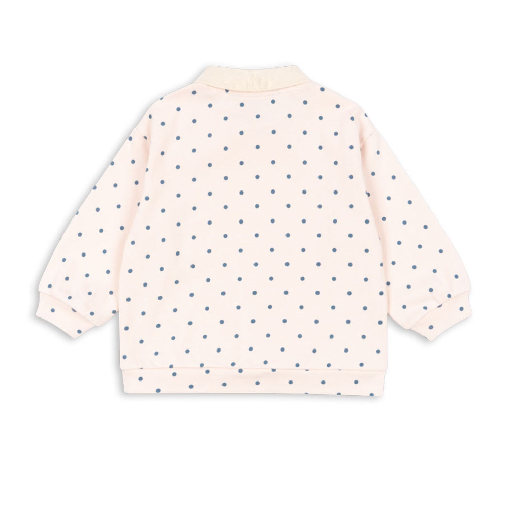 Konges Slojd Bluza dla dziewczynki z kołnierzykiem Spotty Rosewater Dot