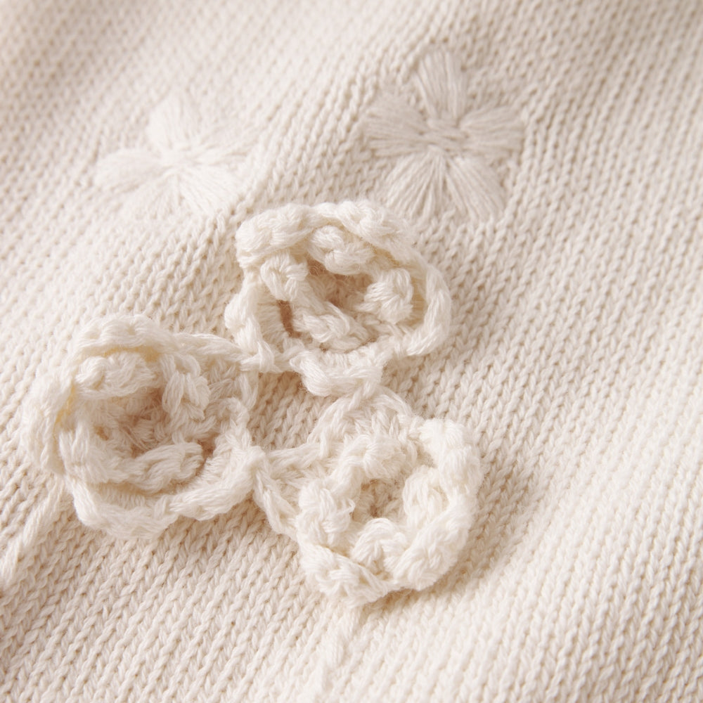 Lil’ Atelier Sweterek dziergany dla dziewczynki Coconut Milk NMFDOLA