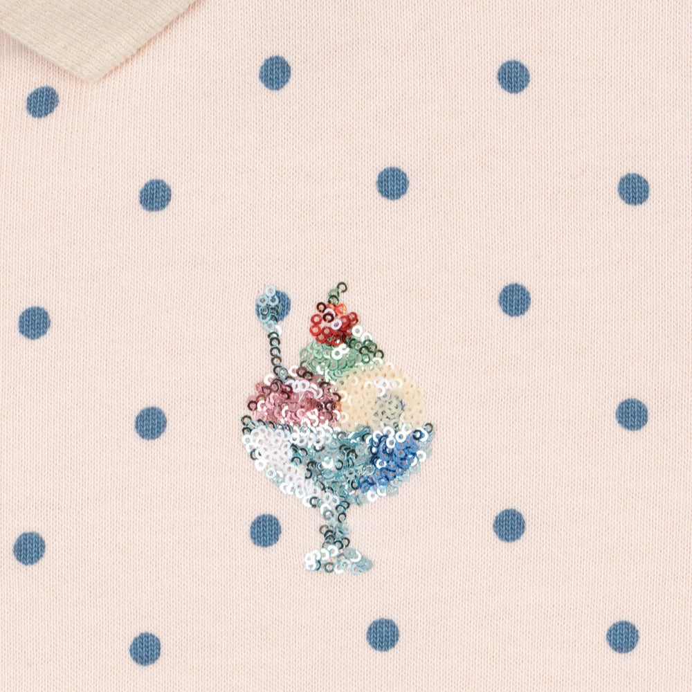 Konges Slojd Bluza dla dziewczynki z kołnierzykiem Spotty Rosewater Dot