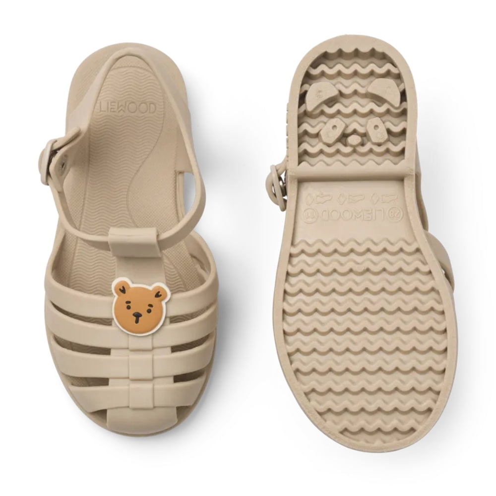 Liewood Sandały dziecięce z przypinkami Bre Bear / sandy