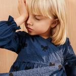 Liewood sukienka z falbanką dla dziewczynki Cleo Printed Bow / Indigo blue