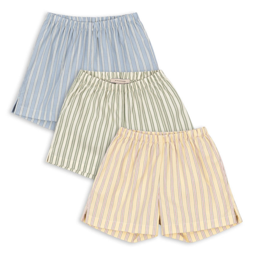 Konges Slojd Krótkie spodenki dziecięce Azur Soleil/Bleu/Basil Stripe 3-pak