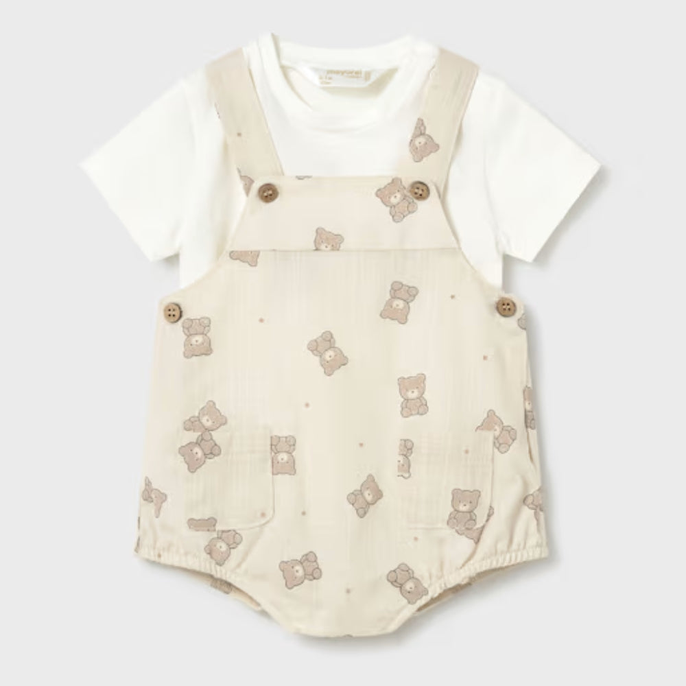 Mayoral Komplet niemowlęcy 2-częściowy Ogrodniczki i koszulka Topo