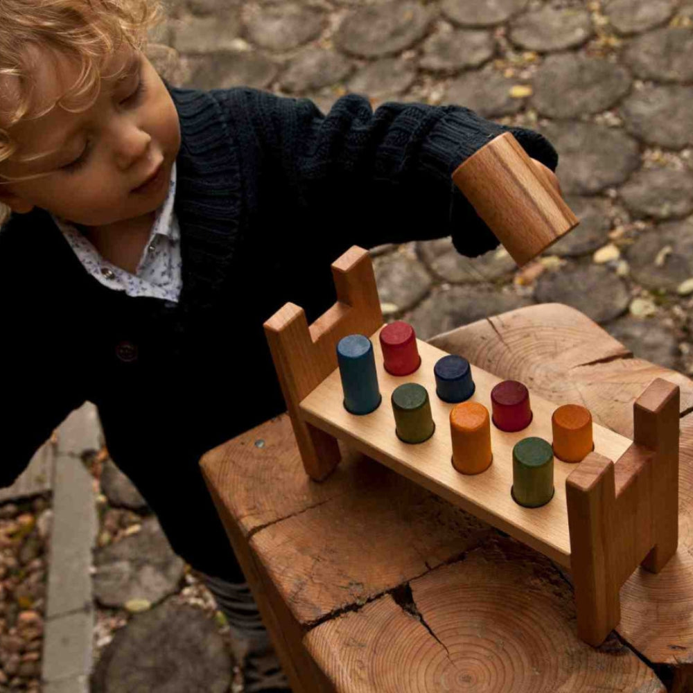 Wooden Story Drewniany przebijak dla dzieci Wielokolorowy