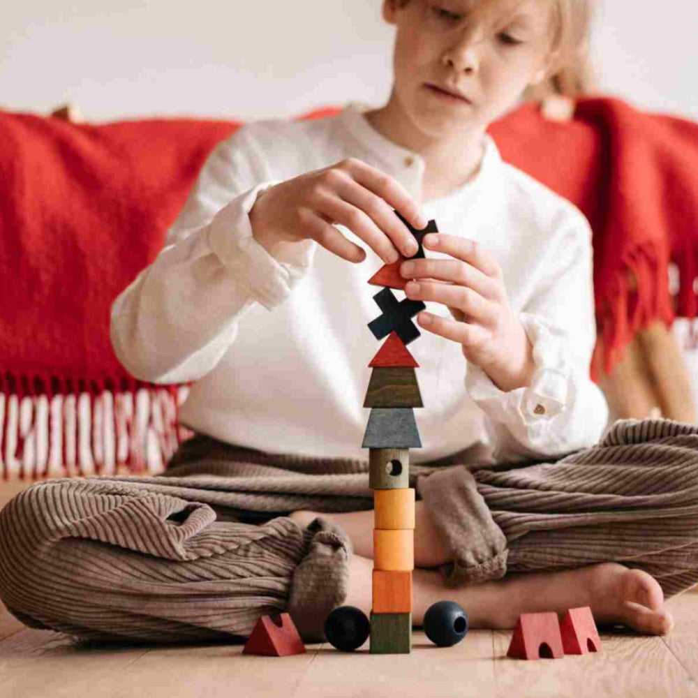 Wooden Story Drewniana Układanka dla dzieci Płotek Wielokolorowy