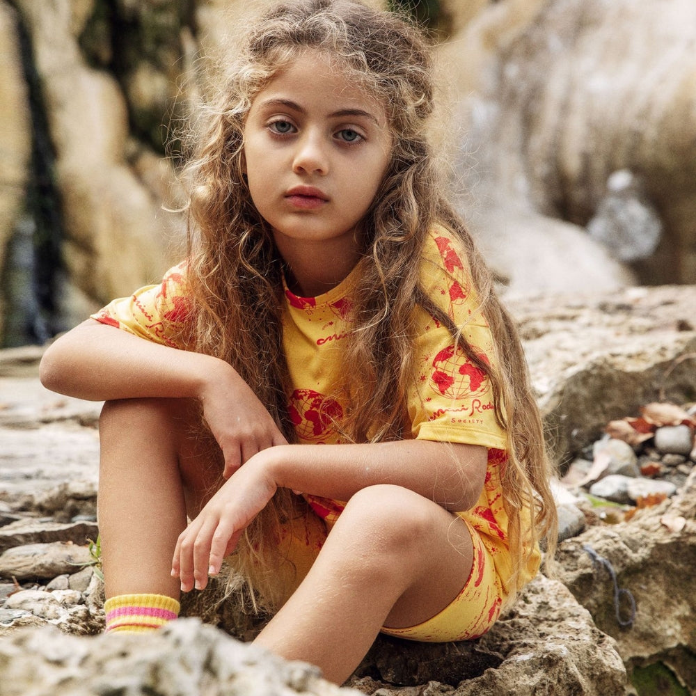 Mini Rodini Koszulka dziecięca z krótkim rękawkiem Society Yellow