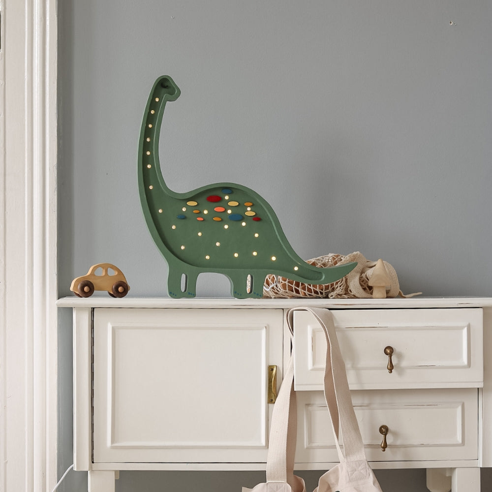 Little Lights Lampa nocna Dino Diplodok Confetti Green