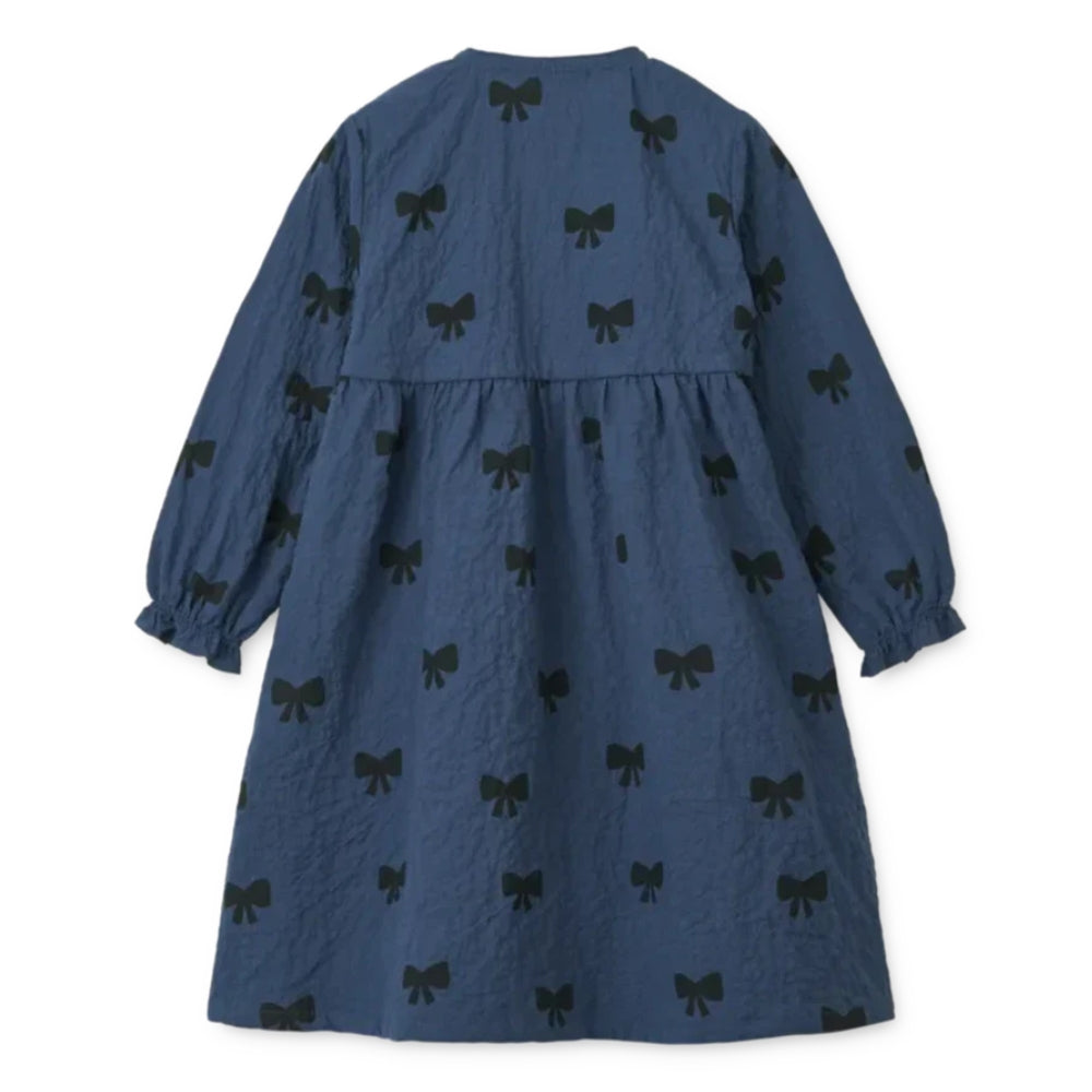 Liewood sukienka z falbanką dla dziewczynki Cleo Printed Bow / Indigo blue