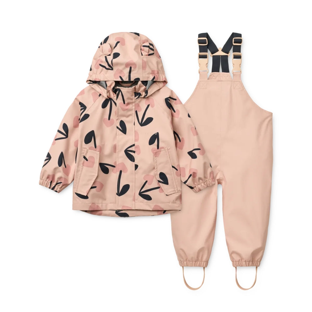 Liewood Komplet przeciwdeszczowy dla dzieci Manu Mega cherry heart/ Rosey mix