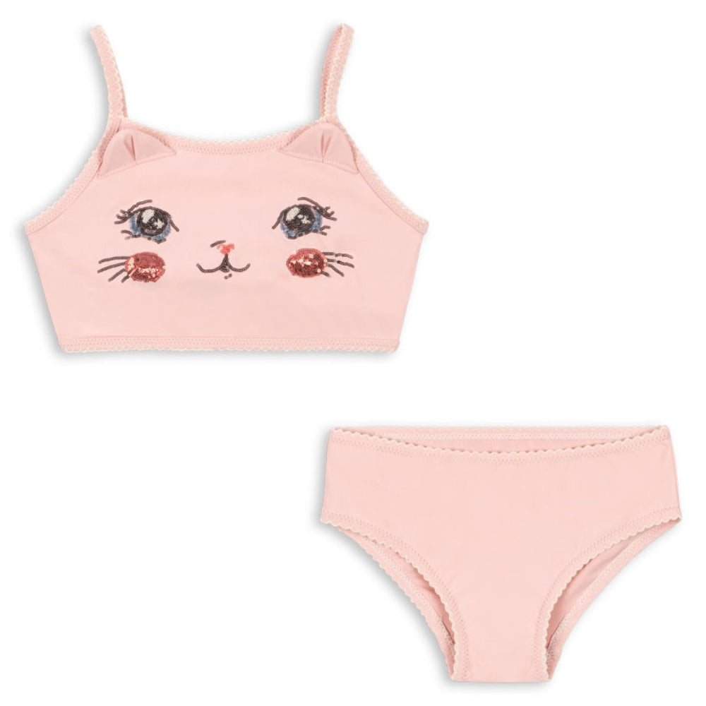 Konges Slojd Strój kąpielowy dla dziewczynki dwuczęściowy Kitty Powder Pink