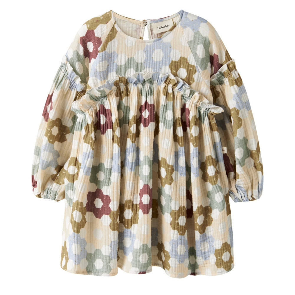 Lil’ Atelier Sukienka dla dziewczynki Mini Coconut Milk NMFTALIA