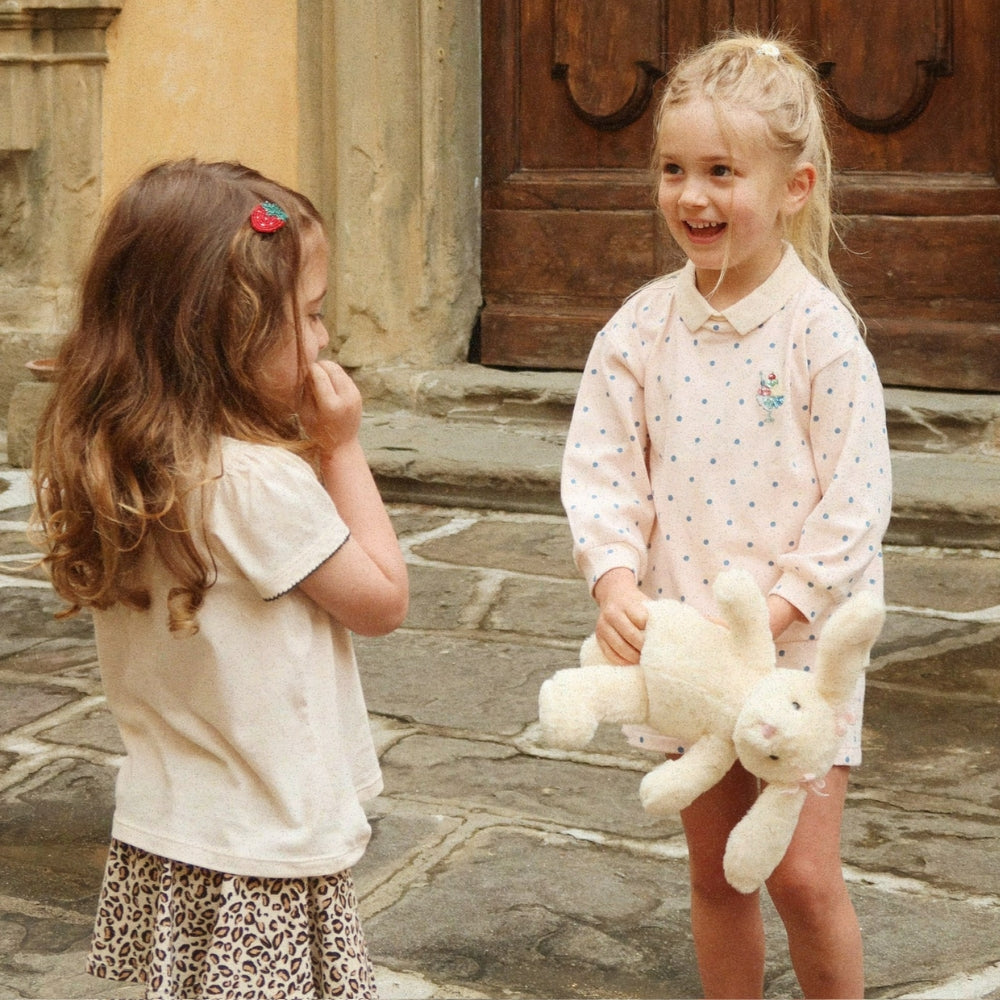 Konges Slojd Bluza dla dziewczynki z kołnierzykiem Spotty Rosewater Dot