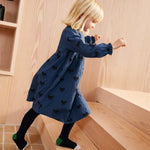 Liewood sukienka z falbanką dla dziewczynki Cleo Printed Bow / Indigo blue