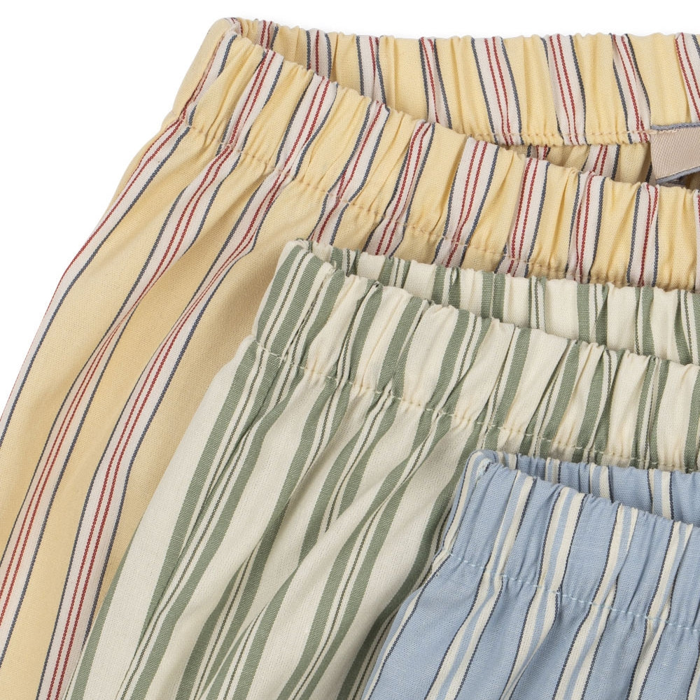 Konges Slojd Krótkie spodenki dziecięce Azur Soleil/Bleu/Basil Stripe 3-pak