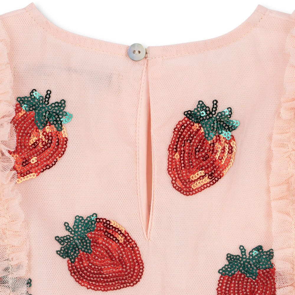 Konges Slojd Sukienka dla dziewczynki Yvonne Frill Strawberry Rose