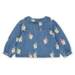 Konges Slojd Kurtka dżinsowa dla dziewczynki z kołnierzykiem Magot Bow Kitty