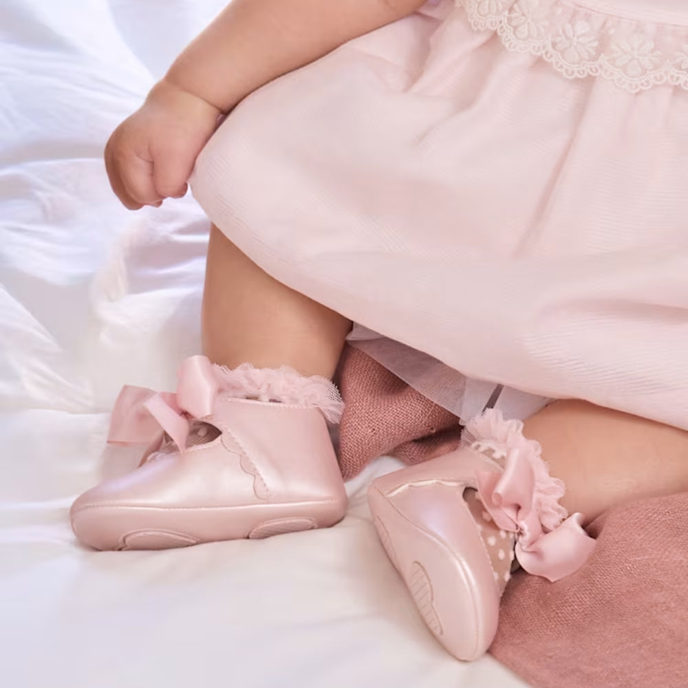 Mayoral Buty niechodki dla dziewczynki balerinki wizytowe z kokardką Tulip